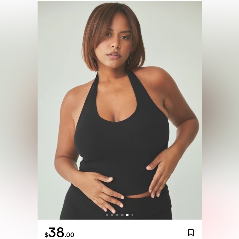 NWT. Ribbed Halter, black. Size XS. Braless. Klassy